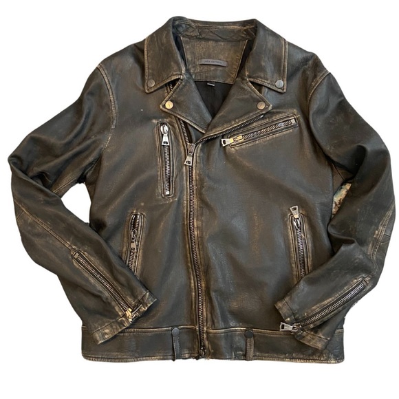 John Varvatos Distressed Biker Jacket - Picture 4 of 13